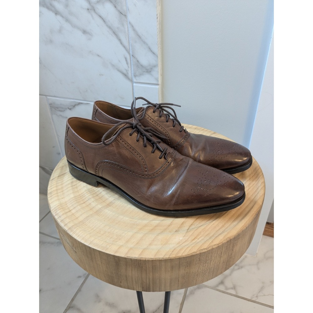 Allen Edmonds‎ Siena Brown Leather Wingtip Oxford Dress Shoes Mens Size 12 D